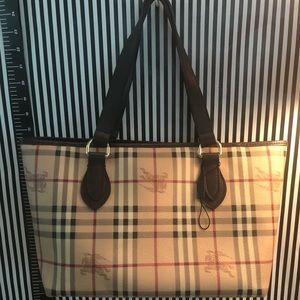 Haymarket Tan Check Coated Canvas Tote